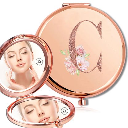 Rose Gold Double Sided Makeup Mirror Compact Design - Smarsty
