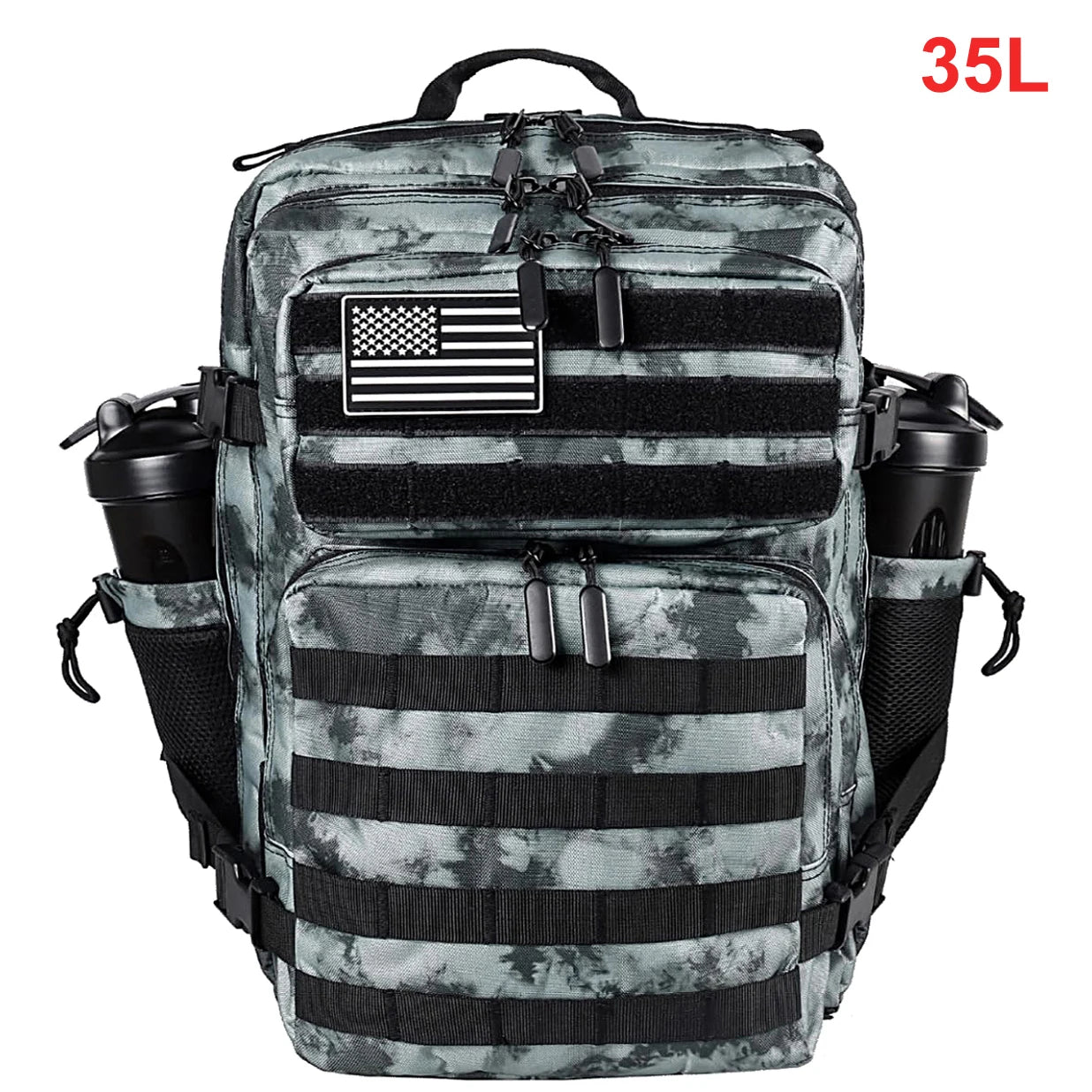 35L Tactical Backpack for Women Men Molle Outdoor Travel Camping Hiking Bag Sports Weekend Athlete Gym Rucksack Dual Cup Holders - Smarsty