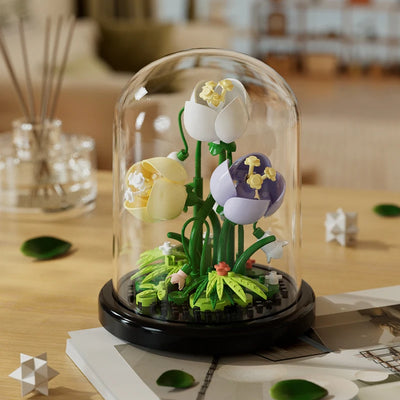 Micro particle building block bouquet handmade gift, children's puzzle toy handmade DIY sunflower desktop decoration ornament - Smarsty