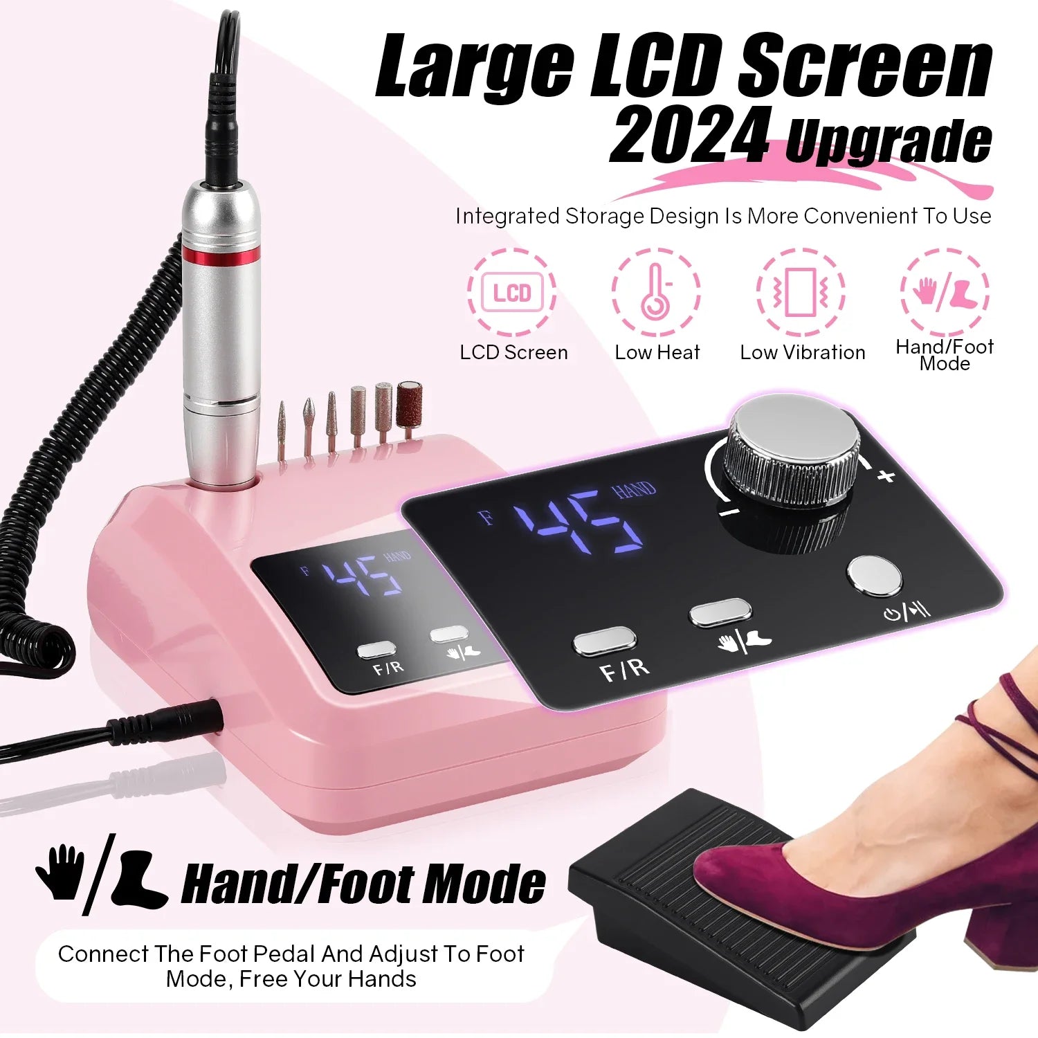 45000 RPM Electric Nail Drill With HD Display - Smarsty