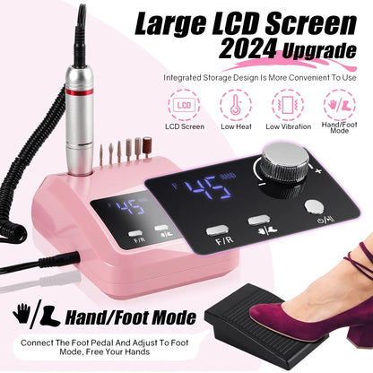 45000 RPM Electric Nail Drill With HD Display - Smarsty