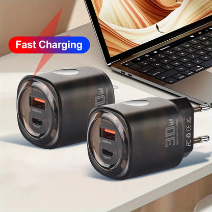 2 In 1 USB PD Charger Quick Charge 3.0 Transparent Design - Smarsty