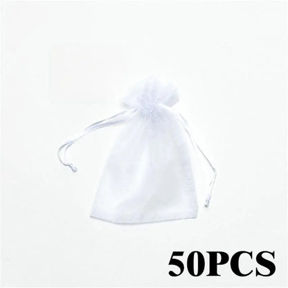 50pcs Multicolor Organza Bags for Jewelry Packaging - Smarsty