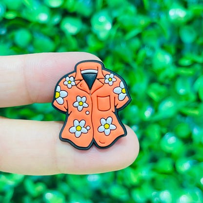 1pcs PVC Hawaii Summer Vibes Surf Sun Sand Aloha Coconut Turtle Shoe Charms Slippers Shoe Decoration Buckle Clog DIY Wristbands