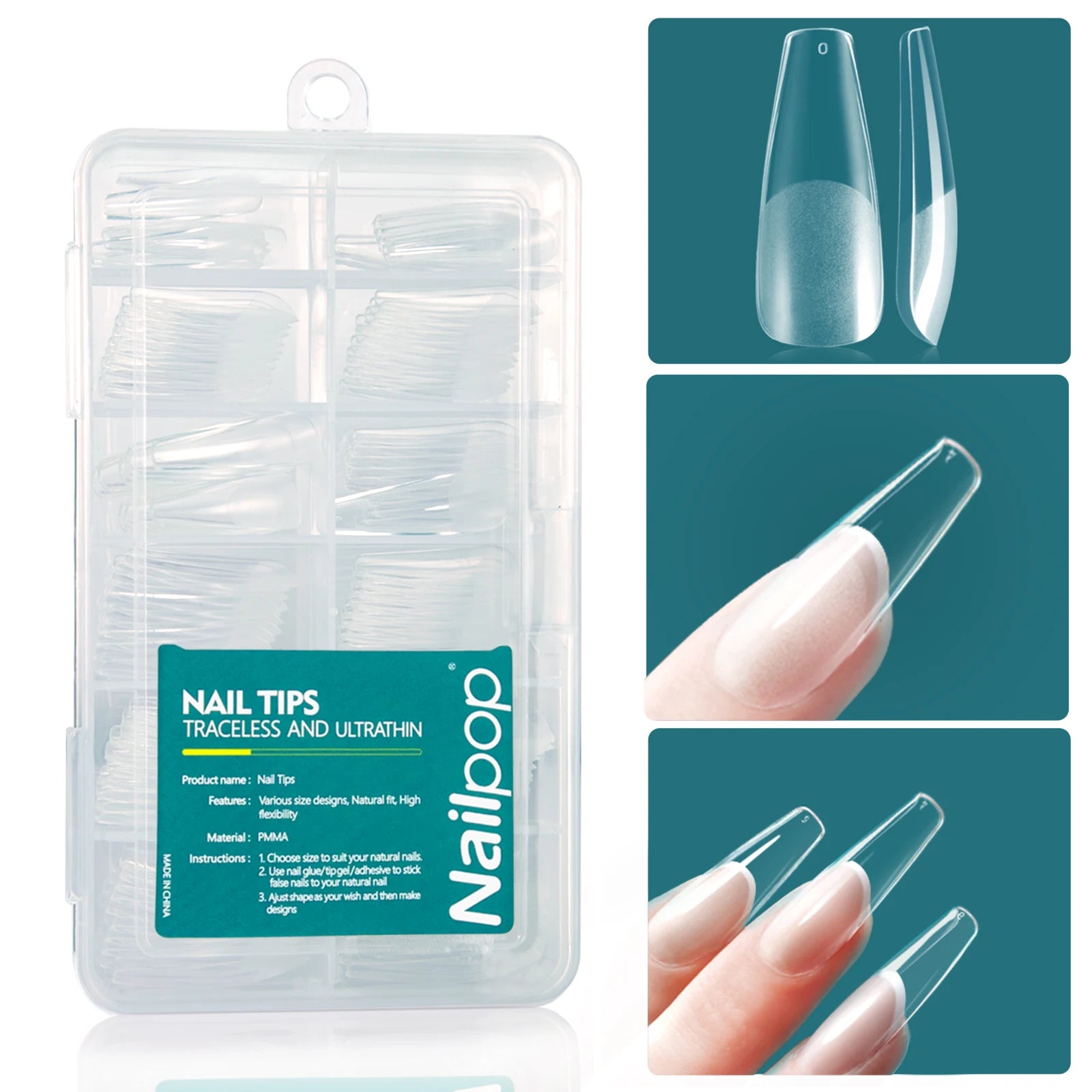 Gel X Nail Tips 120pcs Easy Soak Off Extensions - Smarsty