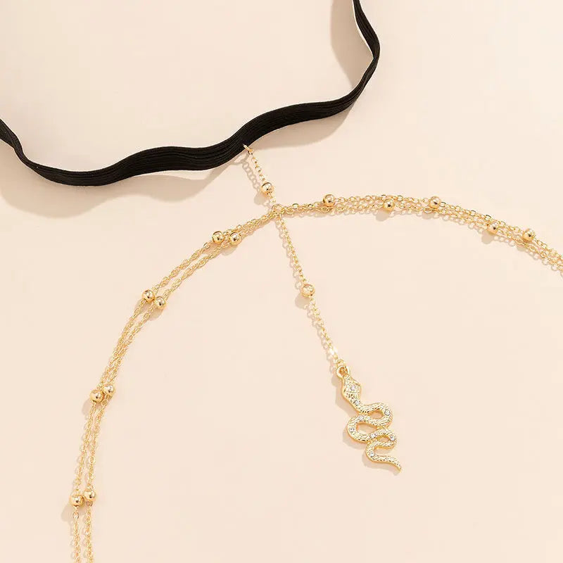 Women’s Snake Pendant Thigh Chain with Beach Style - Smarsty