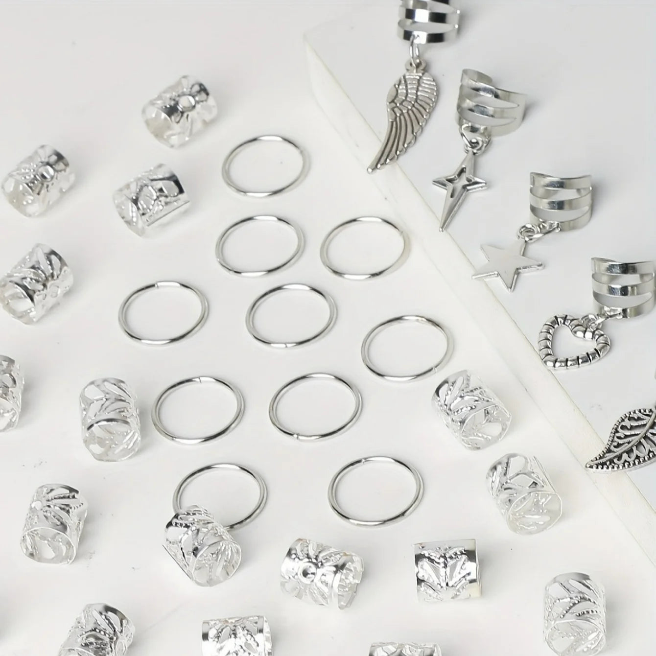 45pcs Alloy Braid Hair Rings for Stylish Dreadlocks - Smarsty