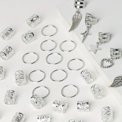 45pcs Alloy Braid Hair Rings for Stylish Dreadlocks - Smarsty