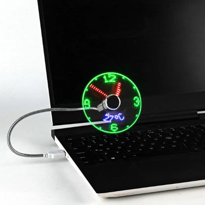 Clock Fans Time Temperature Display Small Night Light DC 5V Portable Gadgets Flexible Gooseneck LED Clock for Laptop PC Notebook