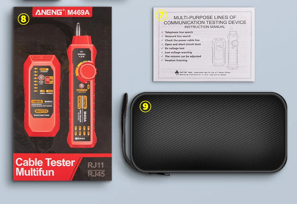 ANENG M469A Network Cable Tester with Line Tracking Feature - Smarsty