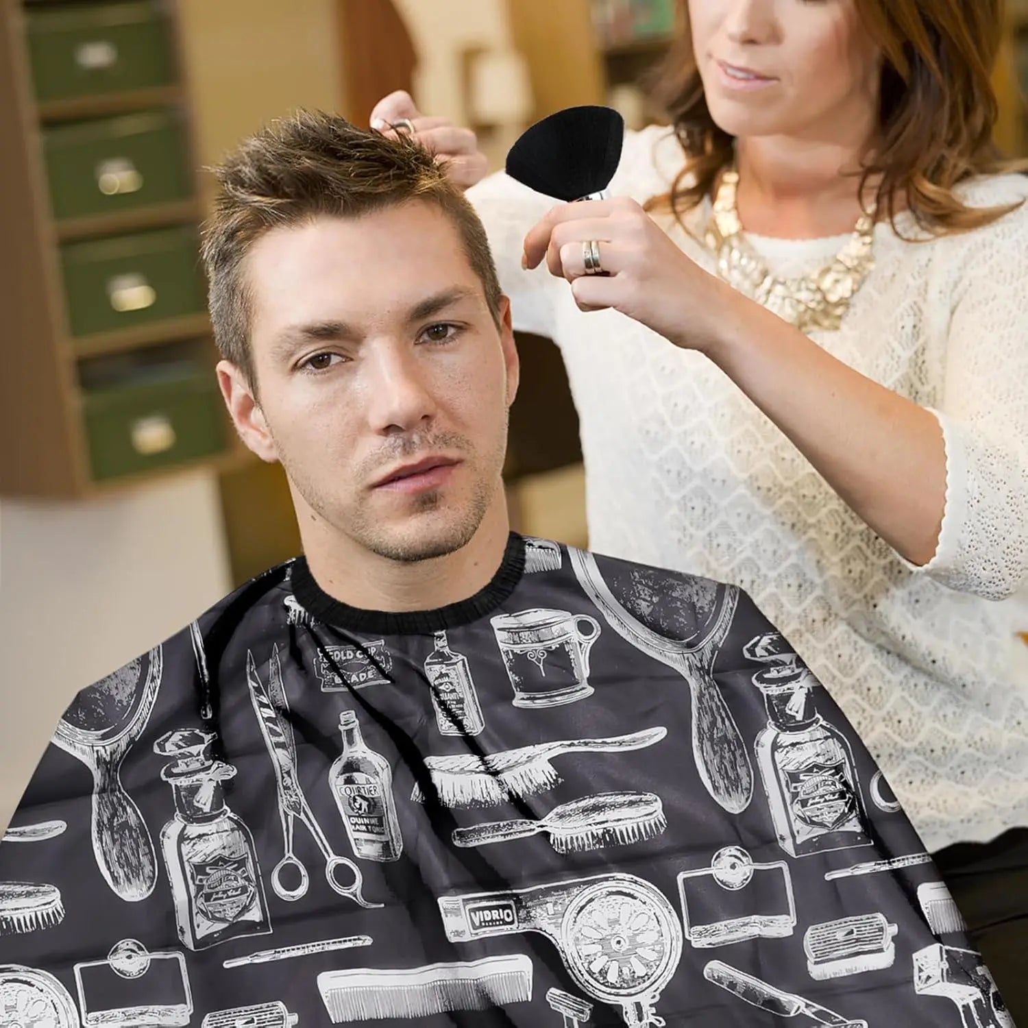 Professional Barber Tools Hair Cutting Set with Cape and Brush - Smarsty