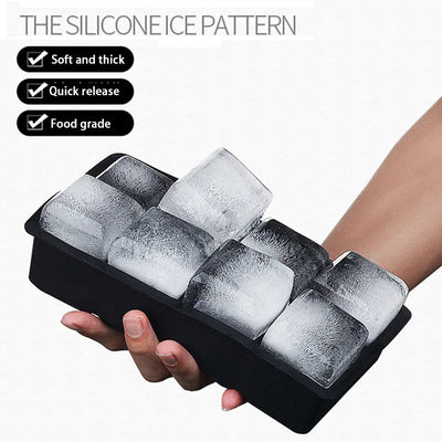 4/6/8/15 Grid Big Ice Tray Mold Giant Jumbo Large Food Grade Silicone Ice Cube Square Tray Mold DIY Ice Maker Ice Cube Tray - Smarsty