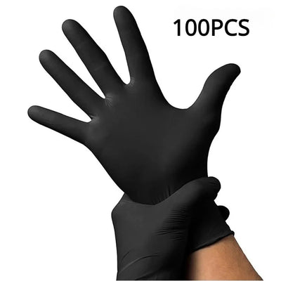 100/50/20PCS Black Nitrile Gloves Thickened Disposable Gloves for Cleaning Hairdressing  Waterproof Dishwashing Tattoo Gloves - Smarsty