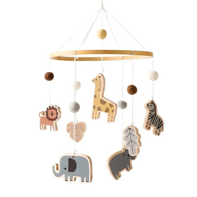 Baby Crib Mobile Bed Bell Rattle Toys Wooden Crochet Stars Pendant Bed Bell Toys Newborn Comfort Crib Bracket Hanging Toys Gifts by Smarsty