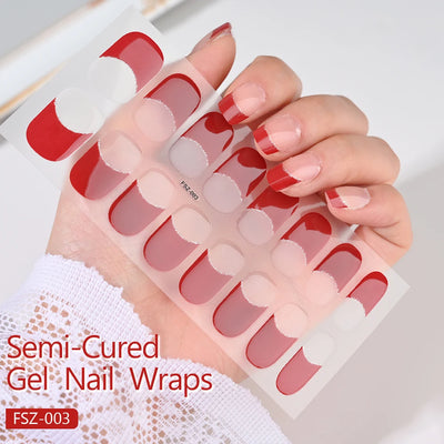 Long-Lasting Semi-Cured Gel Nail Stickers for Easy Application - Smarsty