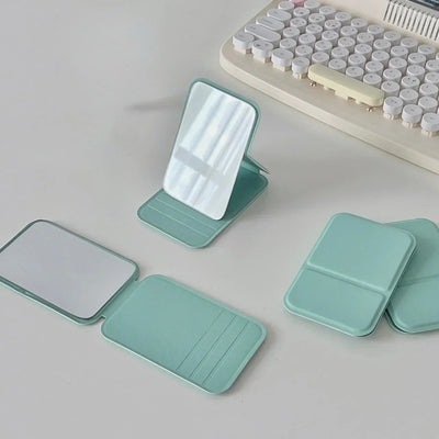 Portable Foldable Makeup Mirror with PU Leather Case - Smarsty