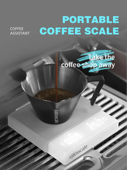 AliKisscafe Coffee Scale Digital Weight Electronic Kitchen Measuring Scales 0.1g High Precision Espresso Accessory Barista Tool