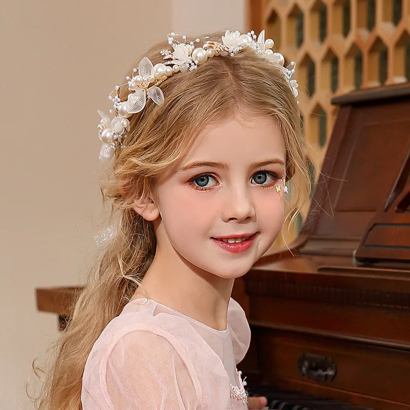 Bohemian Pearl Flower Headband For Girls Wedding Bridal - Smarsty