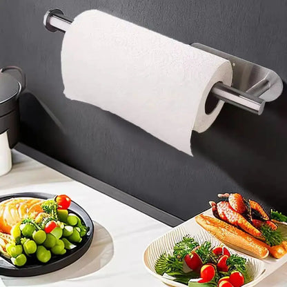 Adhesive Stainless Steel Paper Towel Holder for Easy Storage - Smarsty