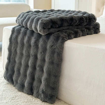Double-Layer Rabbit Fur Blanket for Comfortable Summer Use - Smarsty