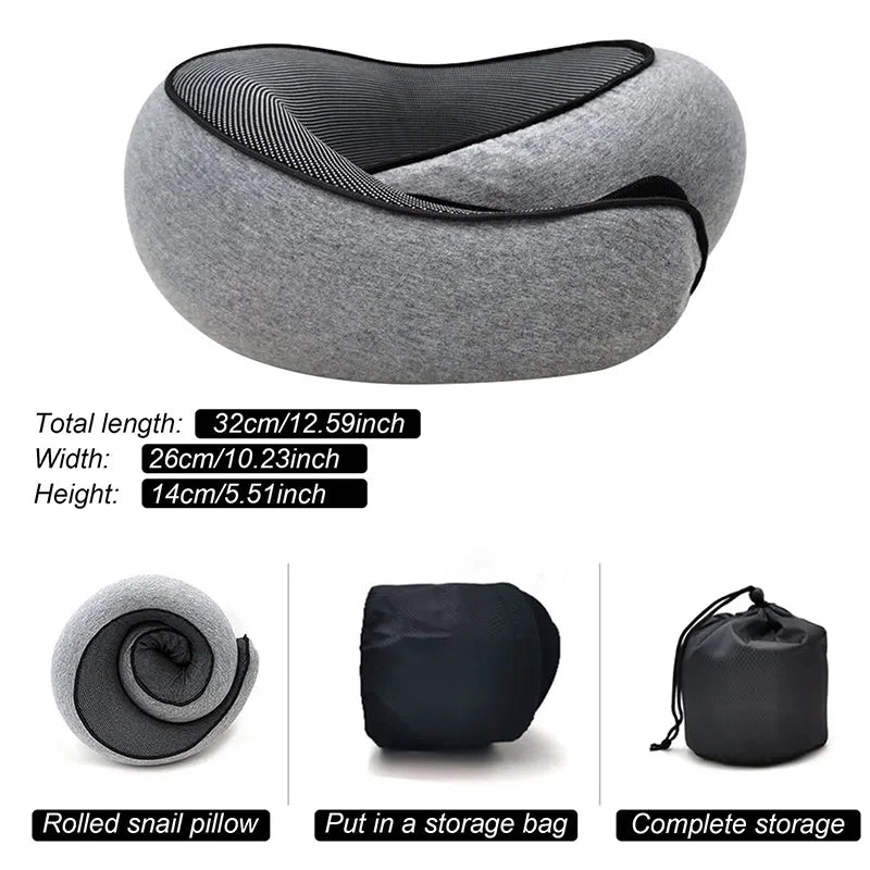 Memory Foam Travel Neck Pillow for Comfortable Support - Smarsty