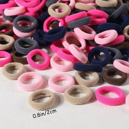 100 Pack Nylon Hair Ties Colorful Elastic Ponytail Bands - Smarsty
