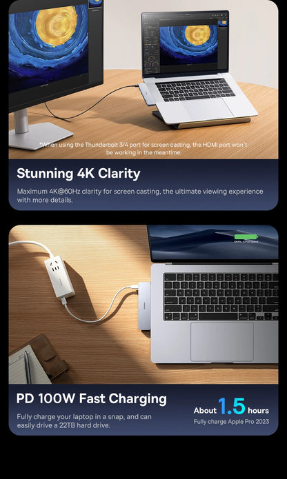 Versatile 4K USB-C Hub with HDMI and Thunderbolt Support