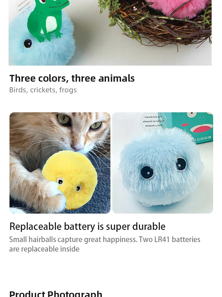 Interactive Cat Toy Ball with Sound and Catnip - Smarsty