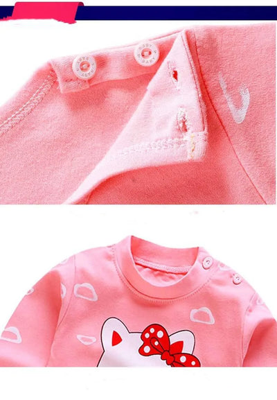 Cotton baby girl clothing winter newborn baby clothing set 2 sets of spring children's pajamas 0-5 year old baby cartoon casual by Smarsty