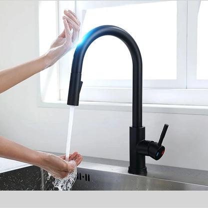 DQOK Smart Touch Control Kitchen Faucet with Pull Out Spray - Smarsty