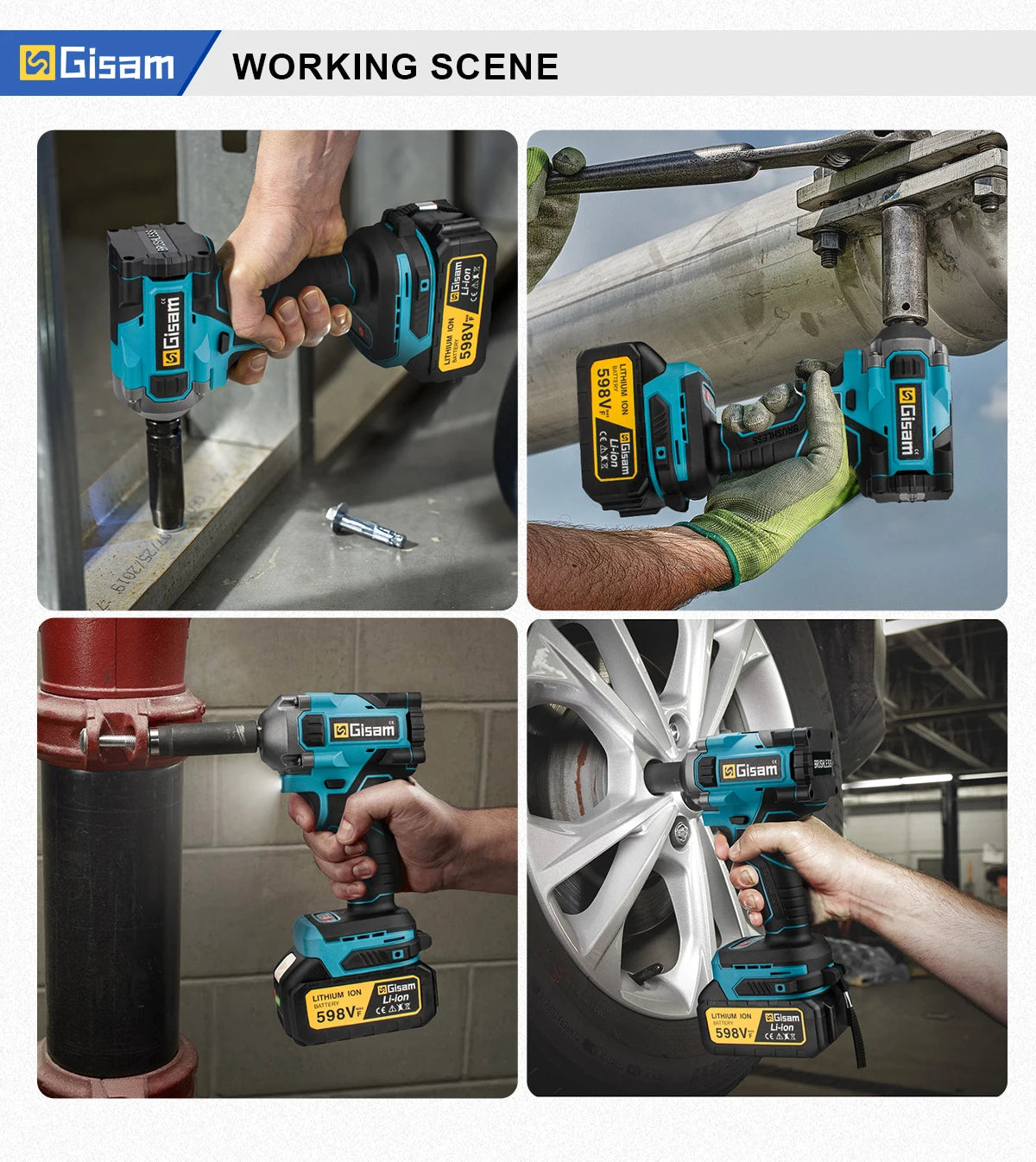 1000N M Brushless Electric Impact Wrench Cordless Power Tool - Smarsty