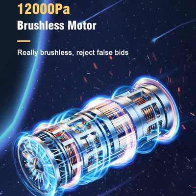 Brushless Car Vacuum Cleaner Cordless Handheld Auto Vacuum Home & Car Dual Use Mini Vacuum Cleaner with Builtin Battrery - Smarsty