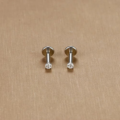 Labret Tragus Stud 16G Surgical Stainless Steel CZ Crystal - Smarsty