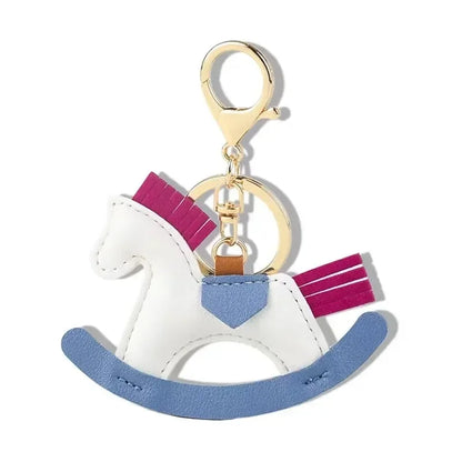 Women's Bag Charm Decoration Cartoon Rocking Wooden Horse Women's Leather Charm Bag Charm Key Chain Cute Bag Accessories Gifts