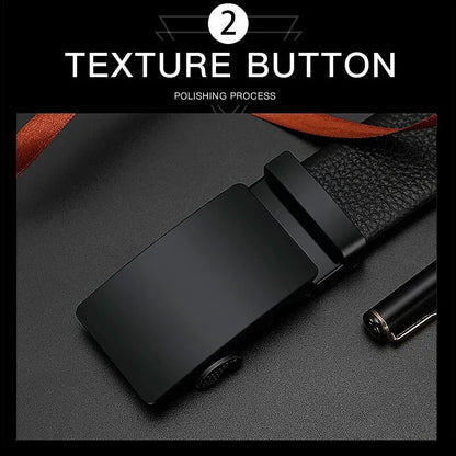 Business Men Leather Belt Automatic Buckle Durable - Smarsty