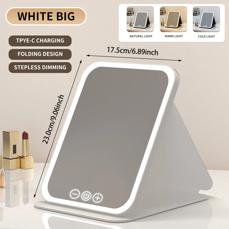 Dimmable LED Makeup Mirror with Touch Screen Convenience - Smarsty