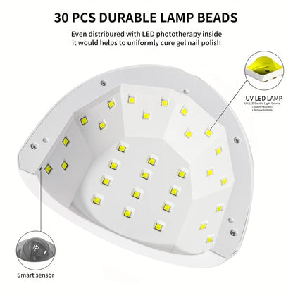 Nail Gel Polish Kit with Nail Drill and UV Light for Beginner Whole Nails Set Professional Manicure Salon & Home Art Tools Kit