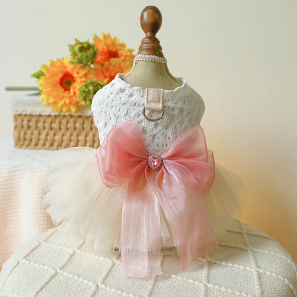 Breathable White Dog Wedding Dress for Spring Summer - Smarsty