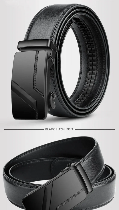 Luxury Men's Leather Belt with Metal Buckle Durable Soft Design - Smarsty