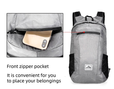 18L Portable Foldable Backpack Folding Mountaineering Bag Ultralight Outdoor Climbing Cycling Travel Knapsack Hiking Daypack by Smarsty
