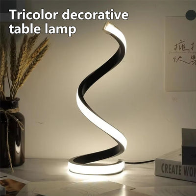 Dimmable LED Spiral Table Lamp for Modern Bedrooms - Smarsty