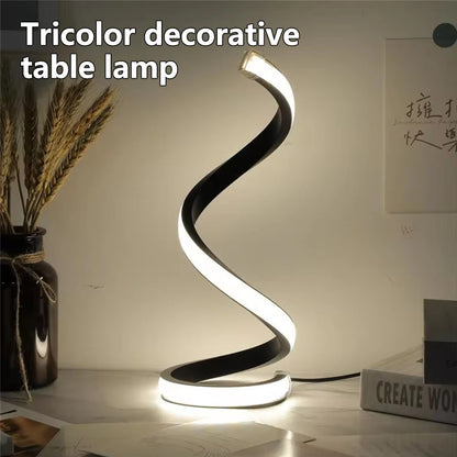Dimmable LED Spiral Table Lamp for Modern Bedrooms - Smarsty