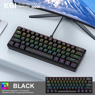 Sixty Percent Mechanical Keyboard With USB Wired Compact - Smarsty