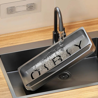 Kitchen Shelf Sponge Holder Sink Organizer Drain Rack Self-draining Dishcloth Faucet Storage Soap Drainer Kitchen Accessories