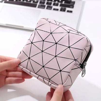 Waterproof Leather Sanitary Napkin Storage Bag With Zipper - Smarsty
