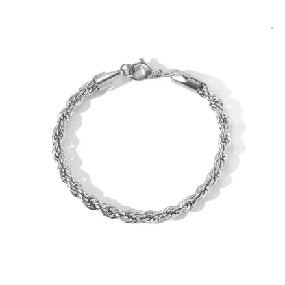 Stainless Steel Twisted Rope Chain Bracelet Waterproof - Smarsty