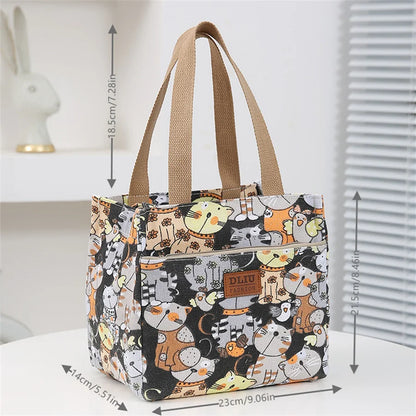 Insulated Cartoon Print Lunch Bag Large Capacity Everyday - Smarsty