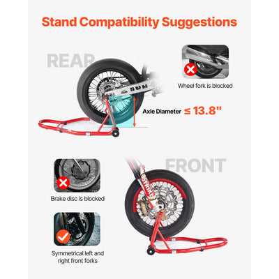 SucceBuy Motorcycle Stand Lift 850lbs Front Rear Combo Stand Lift Front Wheel Dual-Fork Stand Rear U+L Fork Swingarm Spool Stand - Smarsty