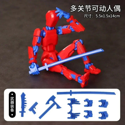 DIY Luminous T13 Multi-Jointed Movable Shapeshift Robot 3D Printed Mannequin Lucky robot and dog Action Figures Toys kids Gifts - Smarsty