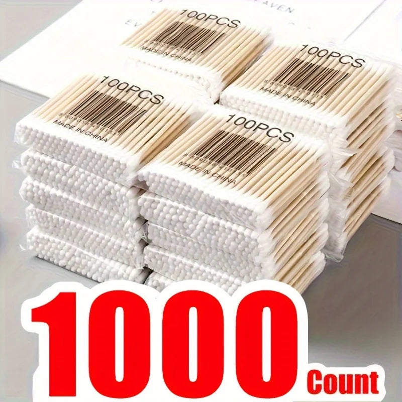 1000 Count Eco-Friendly Cotton Swabs for Makeup and Cleaning - Smarsty